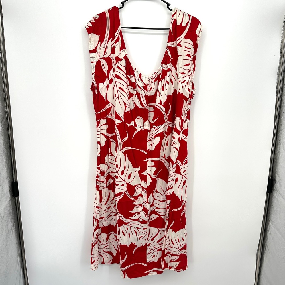 Vintage Bishop St Apparel Red Hawaiian Dress Plus 3XL Women's Tropical Vacation - Picture 6 of 8